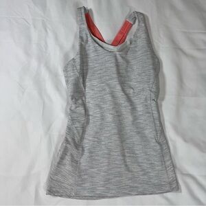 Lululemon Gray and Coral Women's Athletic Tank Top